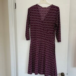 41 Hawthorn Long Sleeve Dress in Purple Geometric Print